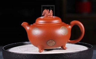 《獅韻》紫砂壺全手工茶壺老師小紅泥，絞泥（段泥、紫泥、綠泥等）壺