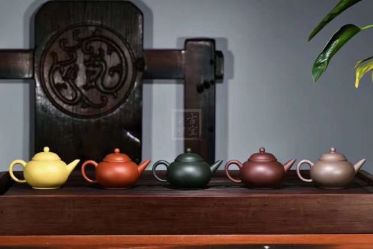 《五色土》綠泥，朱泥，紫泥，青灰泥，段泥純手工宜興紫砂壺茶具水平茶壺